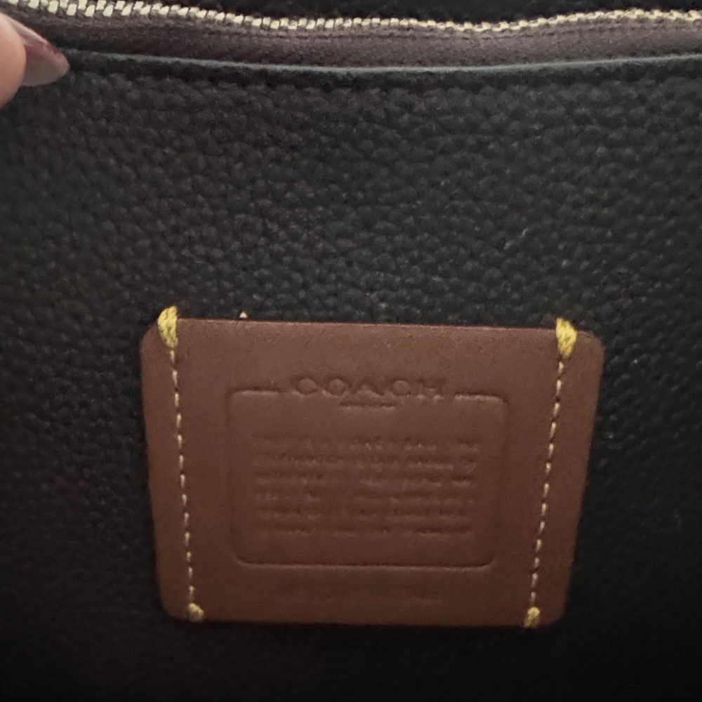 Coach NY- Black Leather Handbag- measurements 9 H x 11 W - Picture 5 of 9